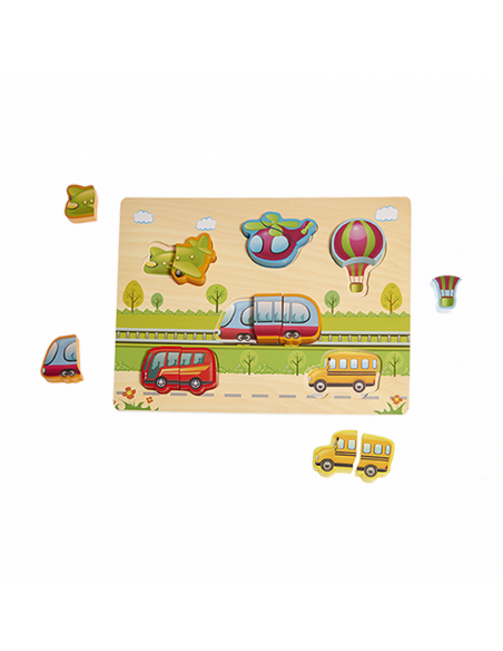 Puzzle Encajable de Madera Ecosistemas 6 Uds