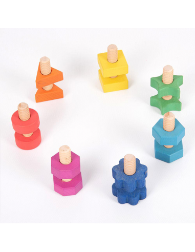 Set Tornillos y Tuercas Madera