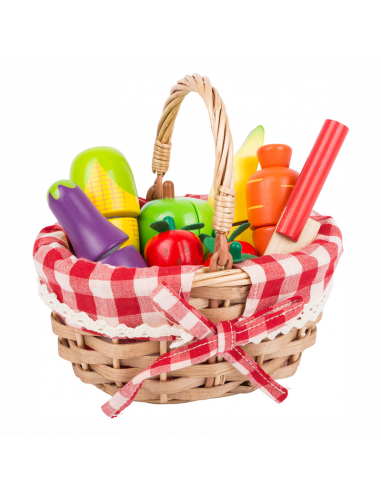 Cesta de la Compra con Vegetales para Cortar