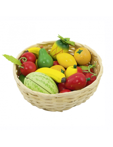 Cesta de Frutas de Madera Goki