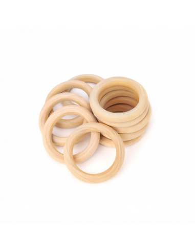 Aros 82mm De Madera Natural 10 Uds.