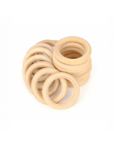 Aros 68mm De Madera Natural 20 Uds.