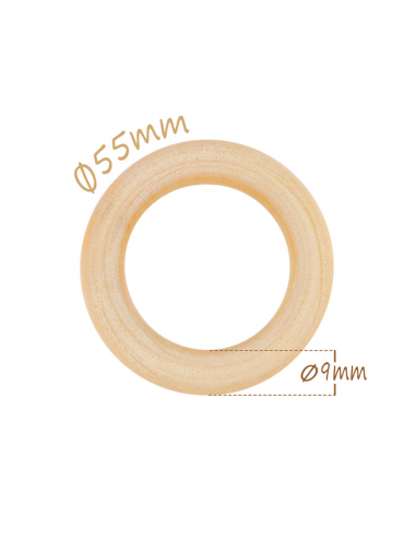Aros 55mm 20 Uds De Madera Natural