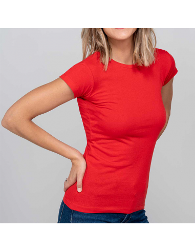Camiseta de Algodón Lisa Mujer
