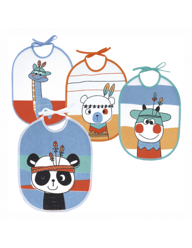 Baberos de Rizo Plastificado Animales 23x28cm