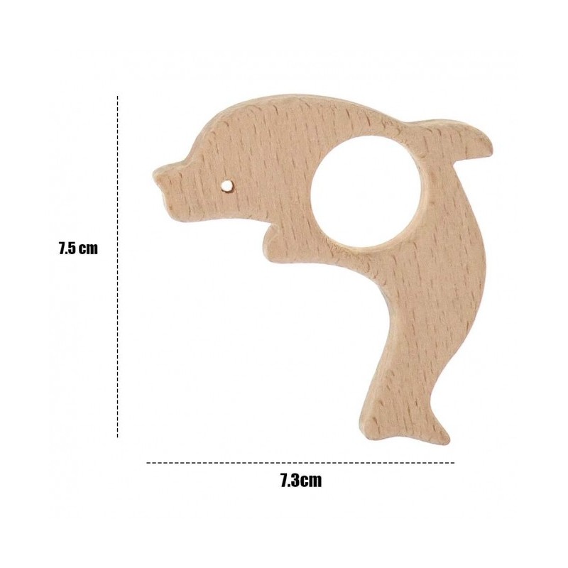 Pieza de Madera Forma de Delfín