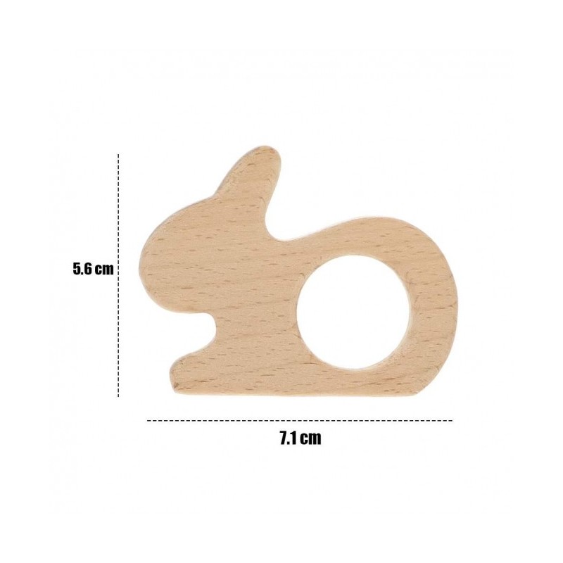 Pieza de Madera Forma de Conejo
