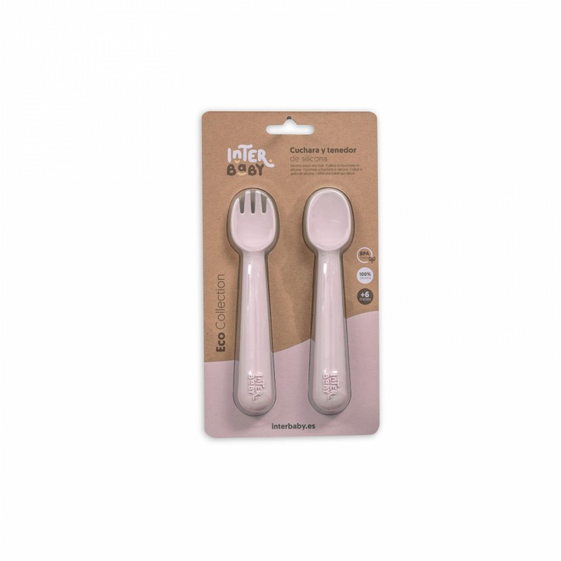 Set Cubiertos Cuchara y Tenedor de Silicona