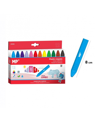 Cera Plástica Triangular KIDS 12 Uds.